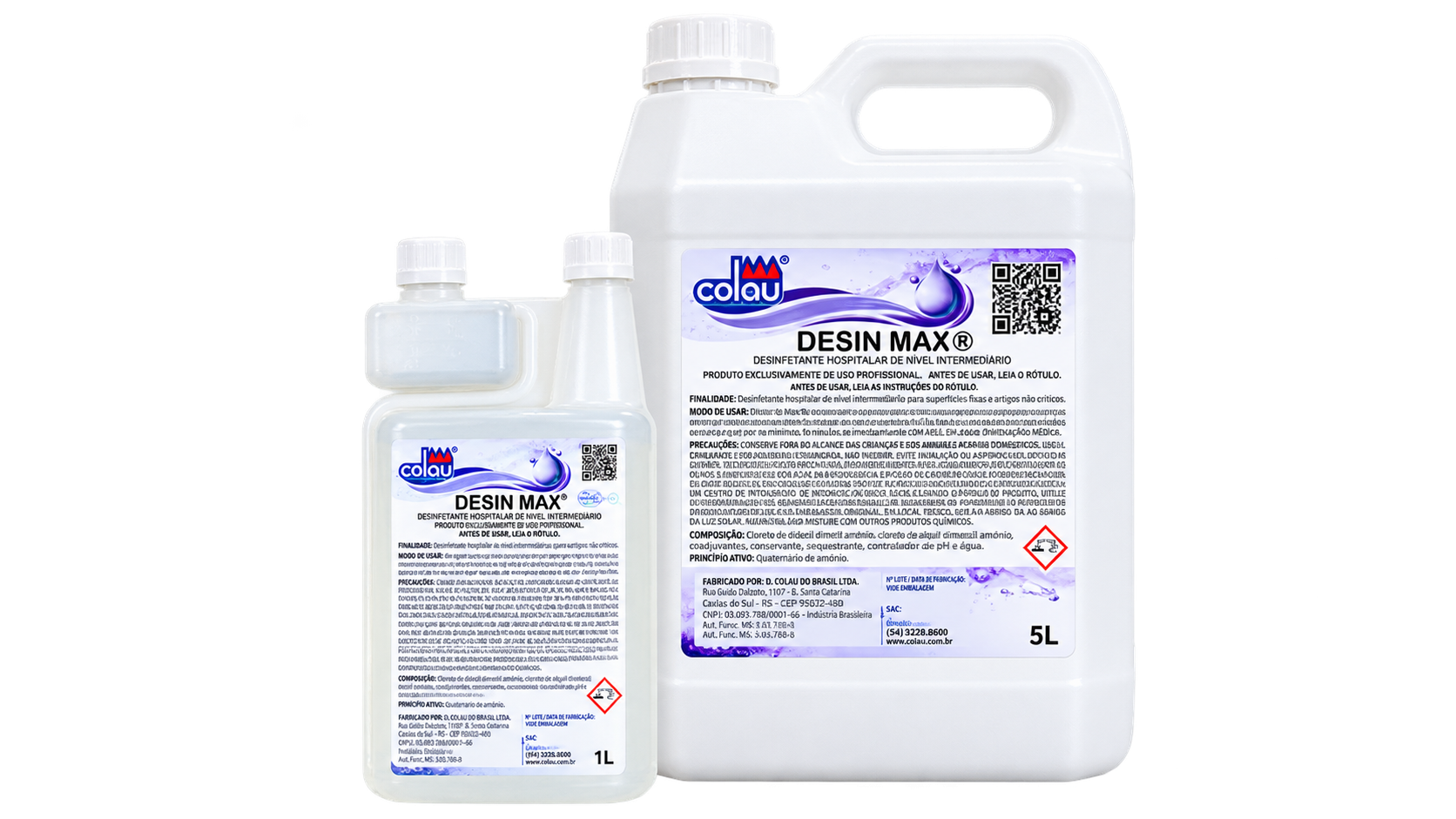 Embalagens Desin Max de 1 e 5 litros
